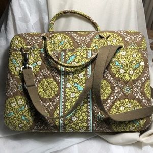 Quilted Brown Floral Computer Travel Tote - Beautiful Vera Bradley